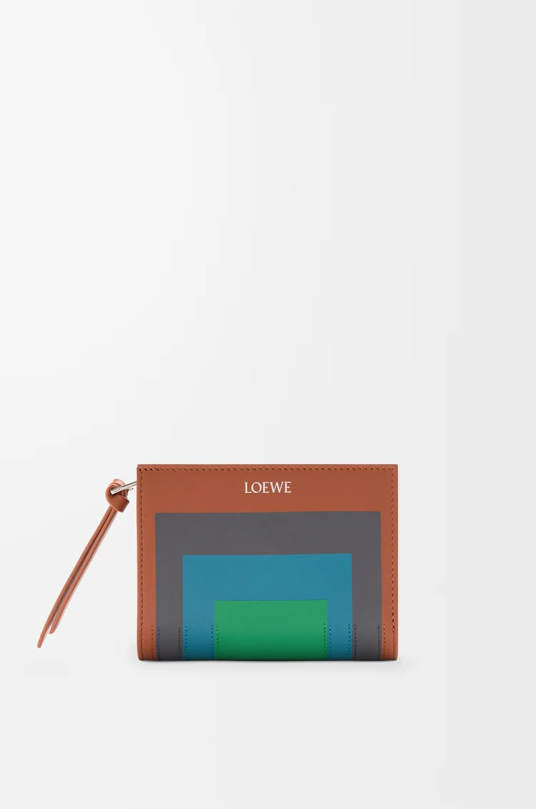LOEWE 컴팩트 지갑 - 나파 카프스킨 캐러멜/브라이트 그린