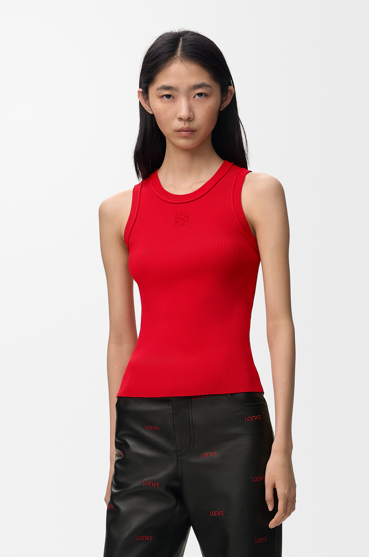 LOEWE 彈性嫘縈 Anagram 無袖上衣 紅色
