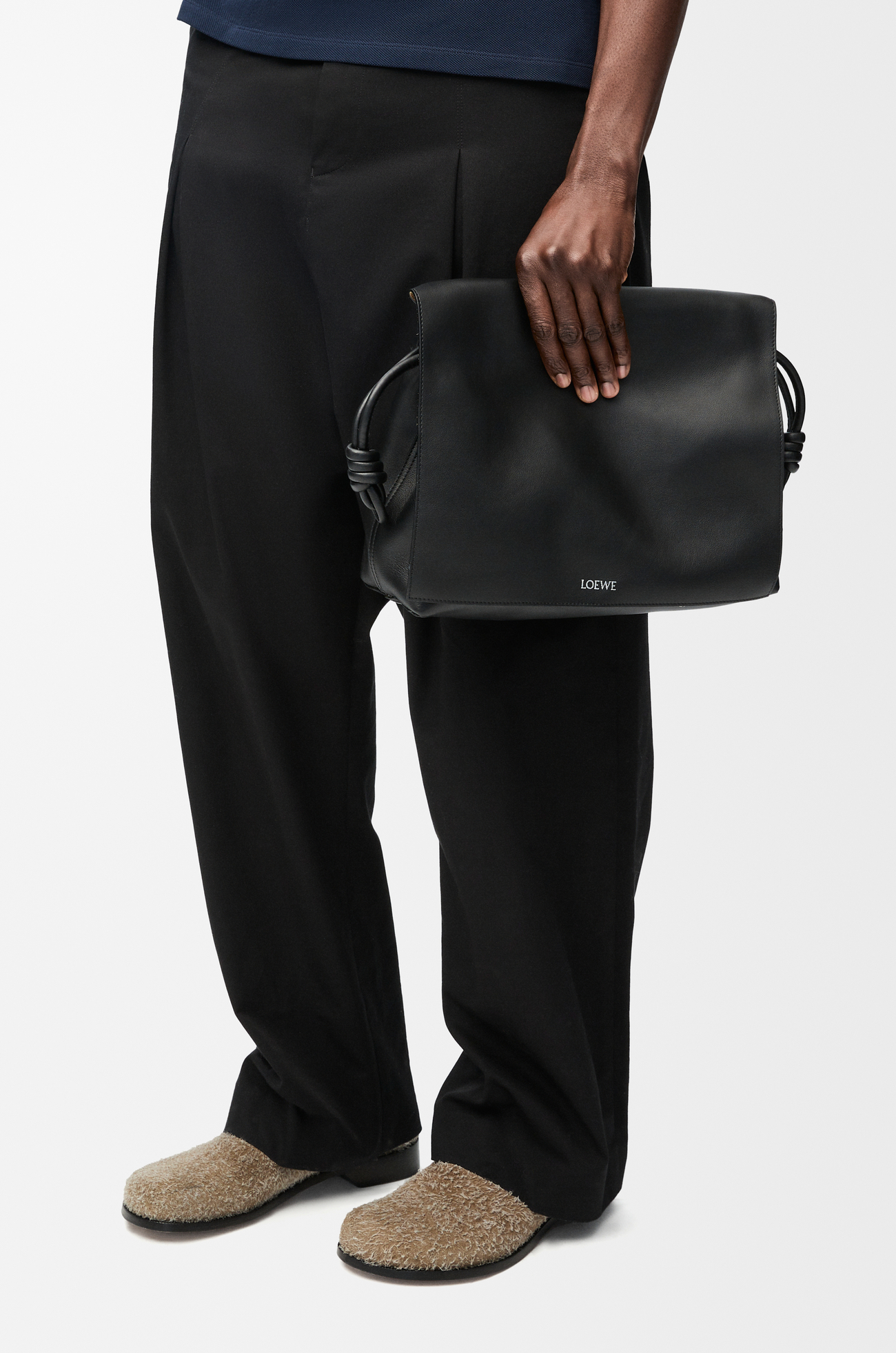 LOEWE Flamenco satchel in shiny supple calfskin Black plp_rd