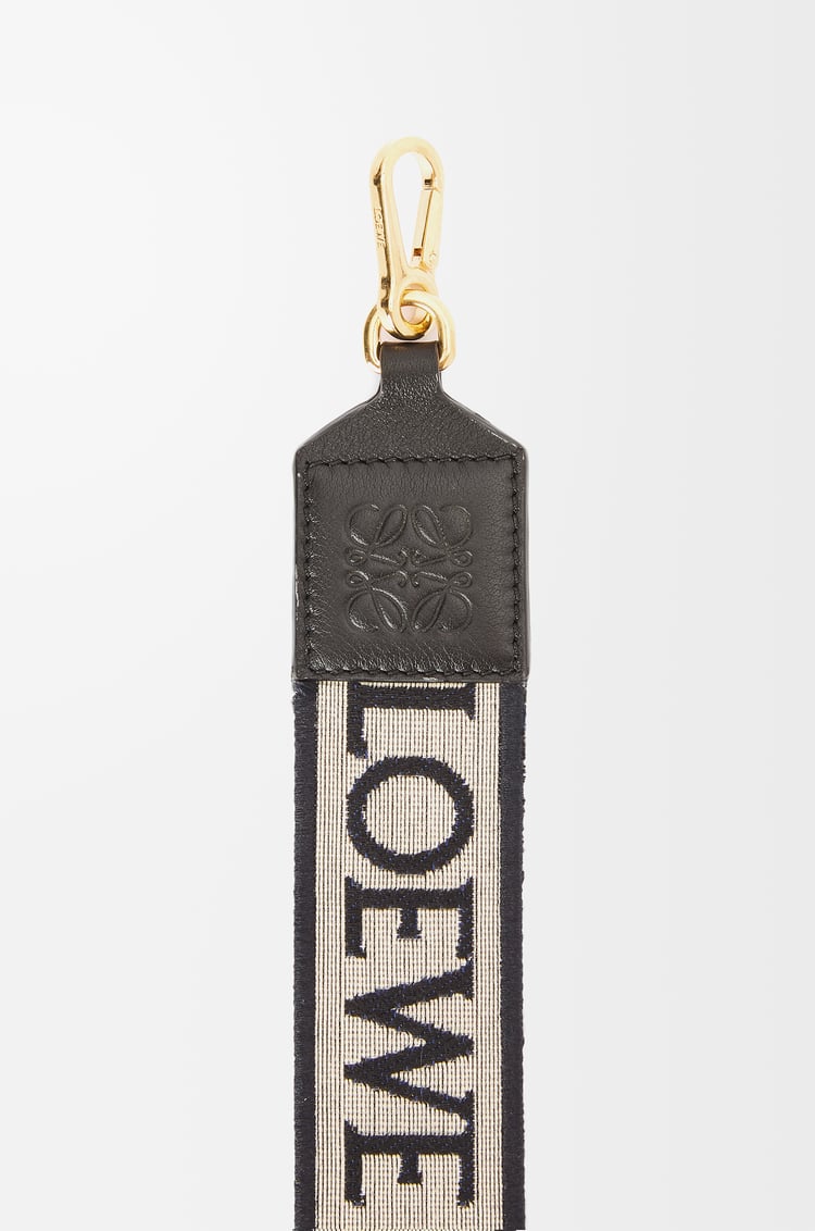 LOEWE 提花布和牛皮革 Anagram 包带 海军蓝/黑色