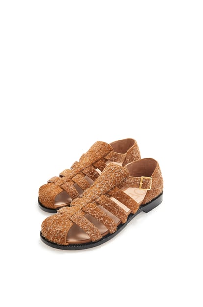 LOEWE Campo sandal in brushed suede Tan plp_rd