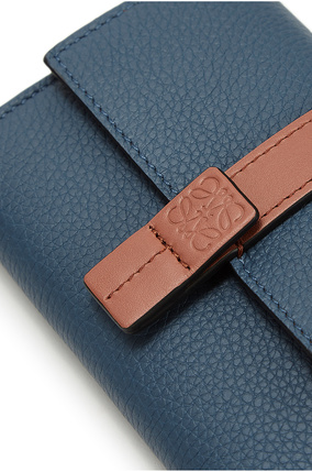LOEWE Small vertical wallet in soft grained calfskin Steel Blue/Tan plp_rd