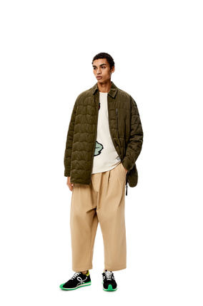 LOEWE Quilted overshirt in cotton Khaki Green plp_rd