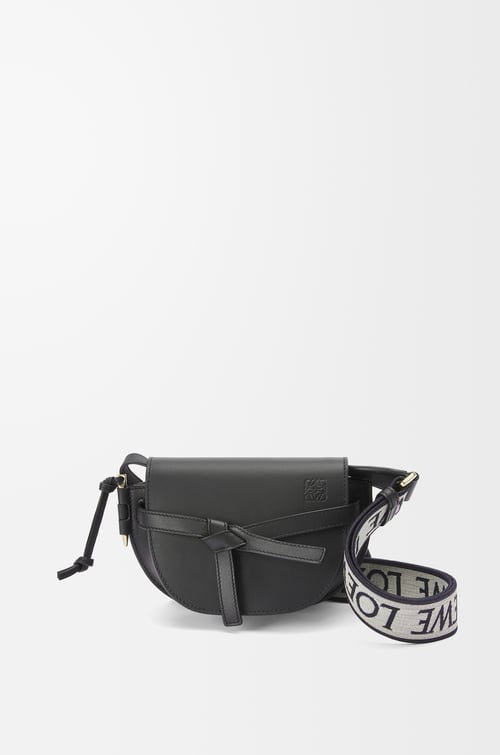 LOEWE ゲートデュアル バッグ ミニ（ソフトカーフ&ジャカード） ブラック plp_rd