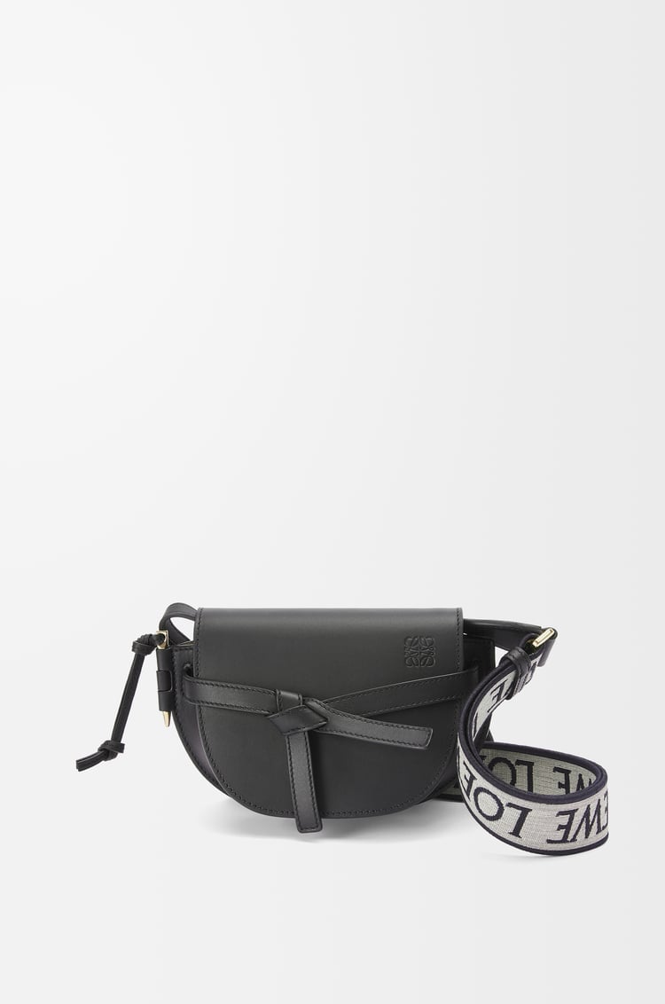LOEWE Mini Gate Dual bag in soft calfskin and jacquard Black