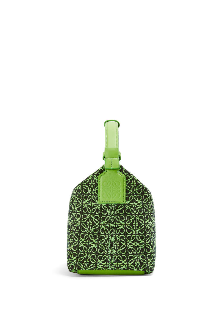 LOEWE Small Cubi bag in Anagram jacquard and calfskin Green/Apple Green pdp_rd