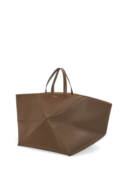 LOEWE XXL Puzzle Fold Tote in shiny calfskin Umber plp_rd