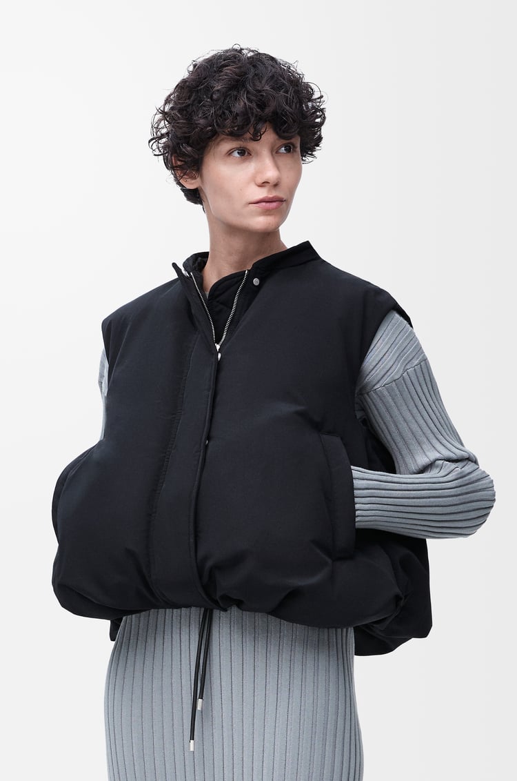 LOEWE Puffer vest in cotton blend Black
