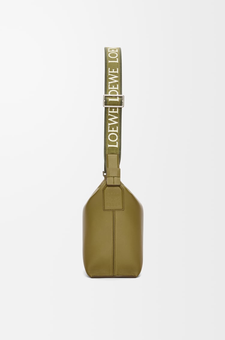 LOEWE Small Cubi crossbody bag in supple smooth calfskin and jacquard Olive