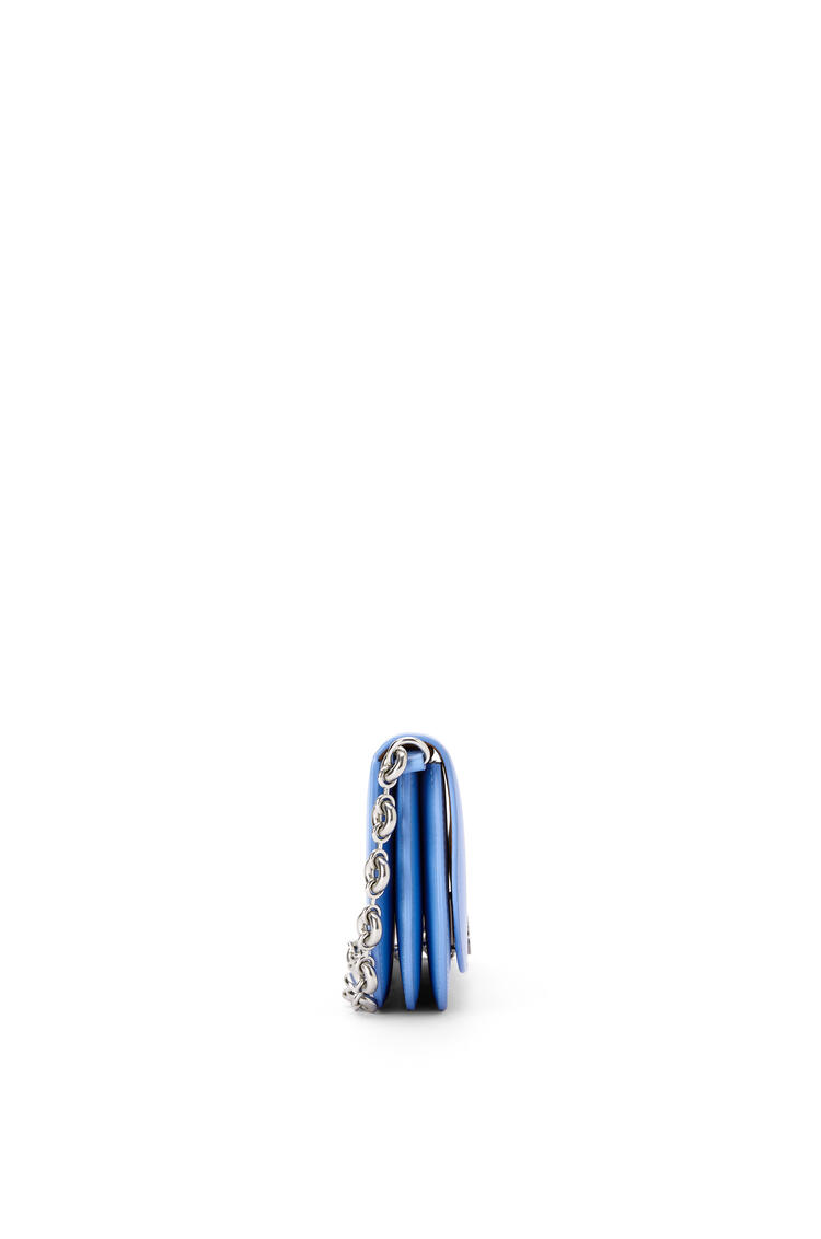 LOEWE Goya Long Chain Clutch in silk calfskin Celestine Blue