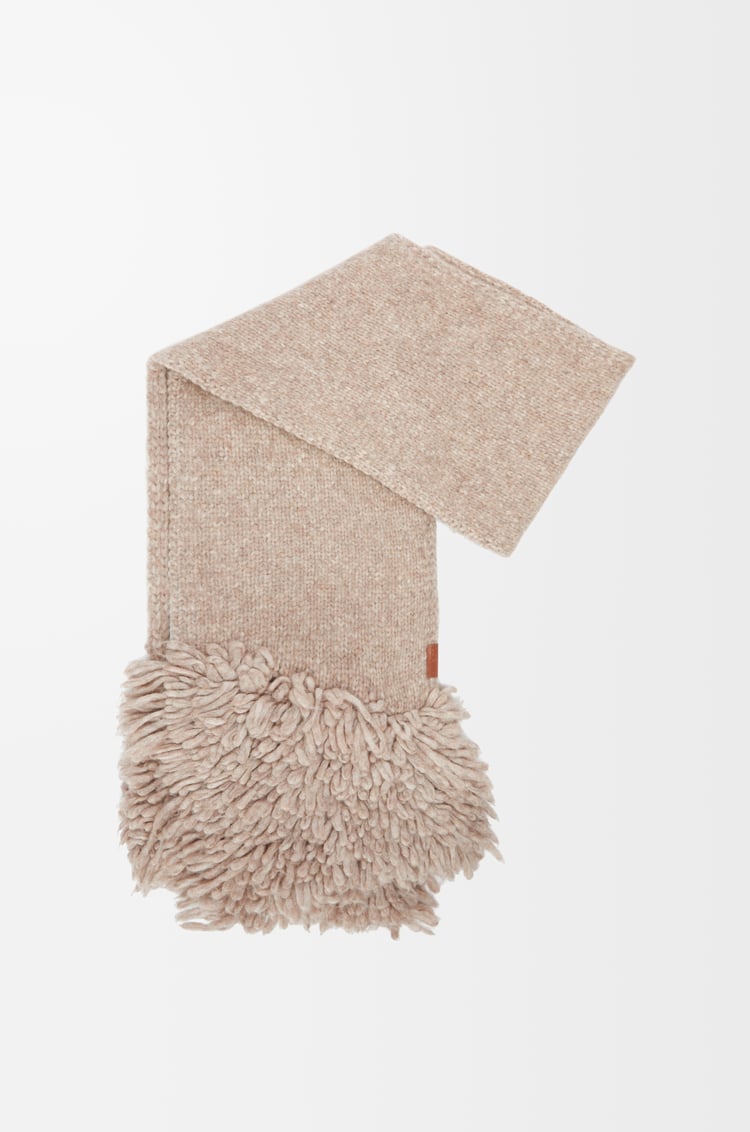 LOEWE Scarf in alpaca blend Beige