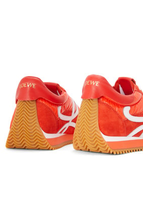 LOEWE Padded flow runner in nylon and suede Red Orange