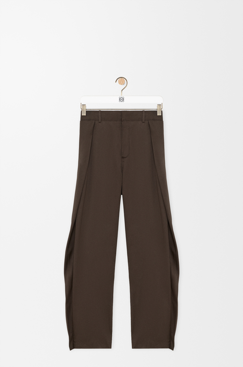 LOEWE Pantalón en algodón y seda Marrón