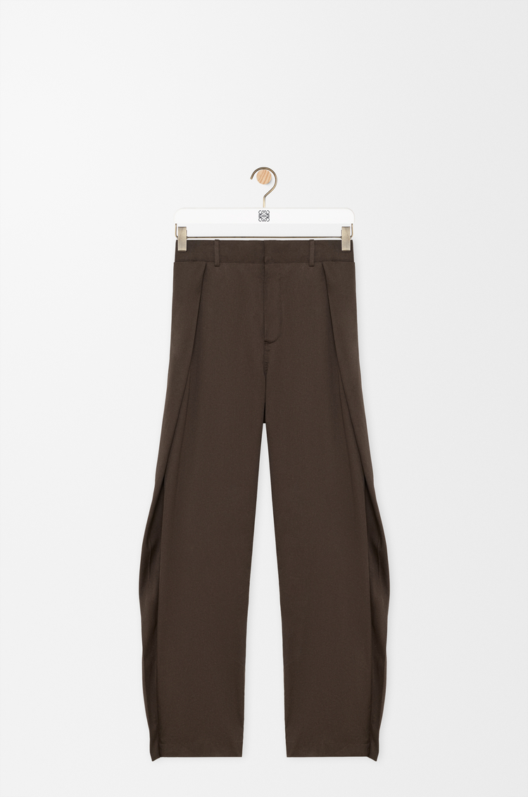 LOEWE Pantalón en algodón y seda Marrón