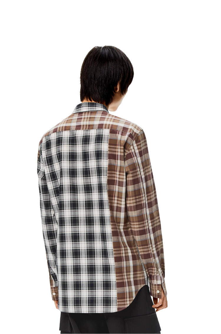 LOEWE Patchwork check shirt in cotton Brown/Multicolor pdp_rd
