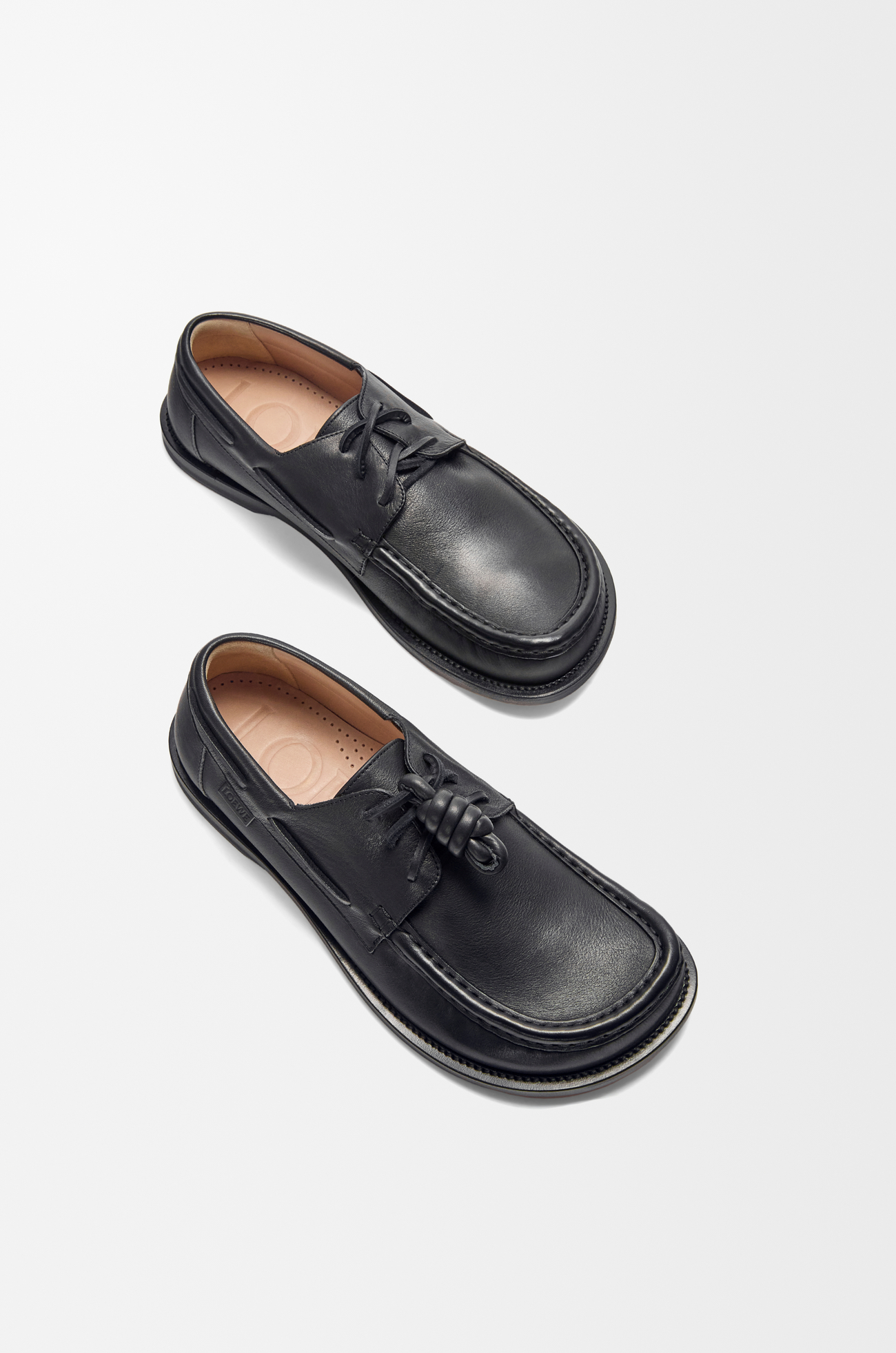 LOEWE Campo boat shoe in soft calfskin Black