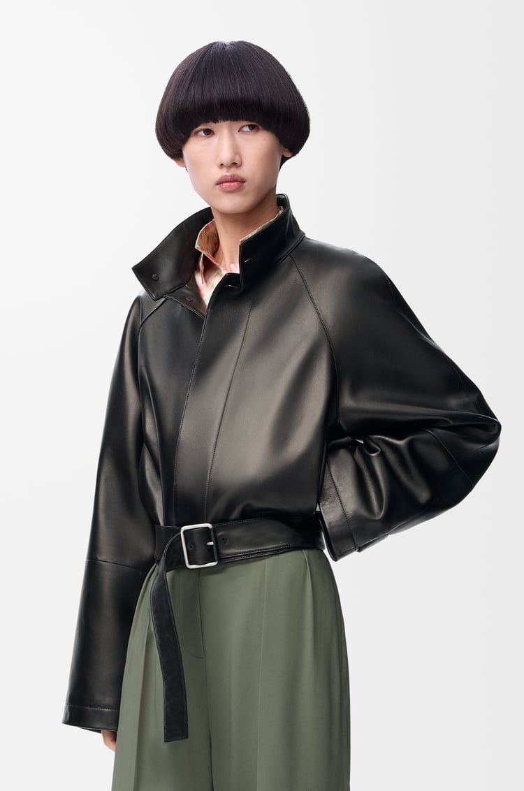 LOEWE Short trench in nappa lambskin Black