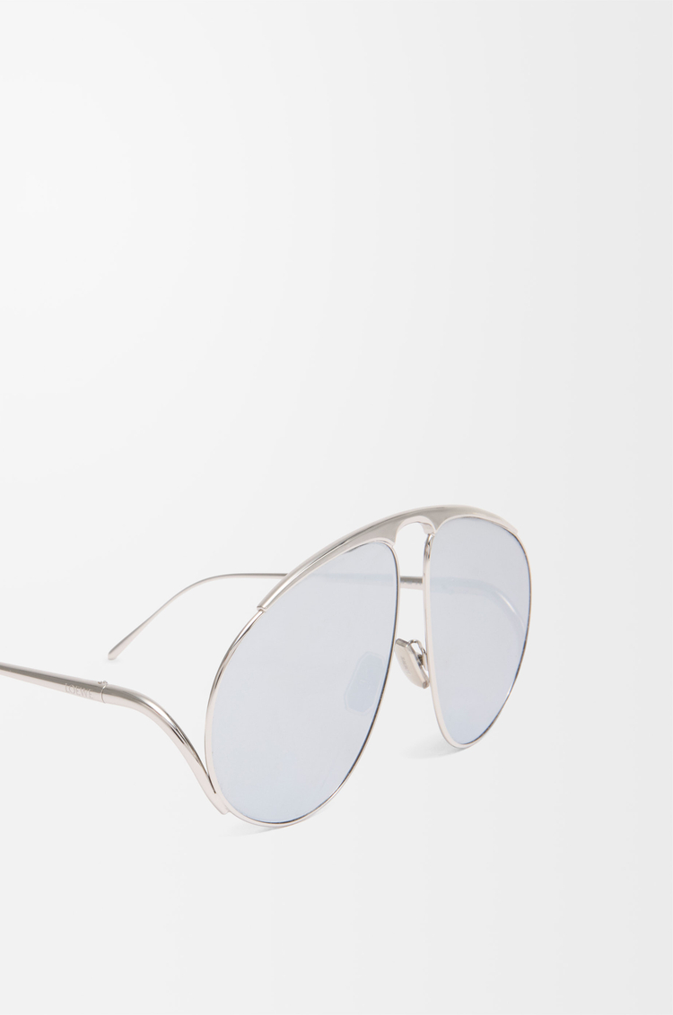 Loewe Silver Aviator Sunglasses with Gray Lenses LOEWE EYEWEAR Aviator-style silver-tone sunglasses | NET-A  main image 3