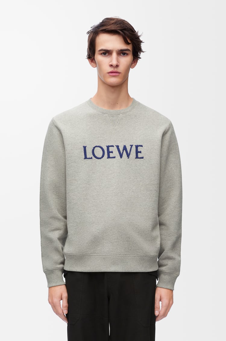 LOEWE Regular fit sweatshirt in cotton Grey Melange