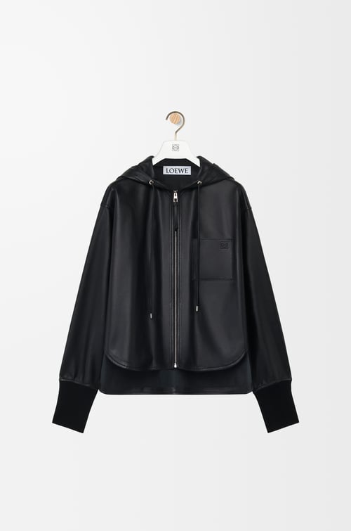 LOEWE Hooded jacket in nappa lambskin Black