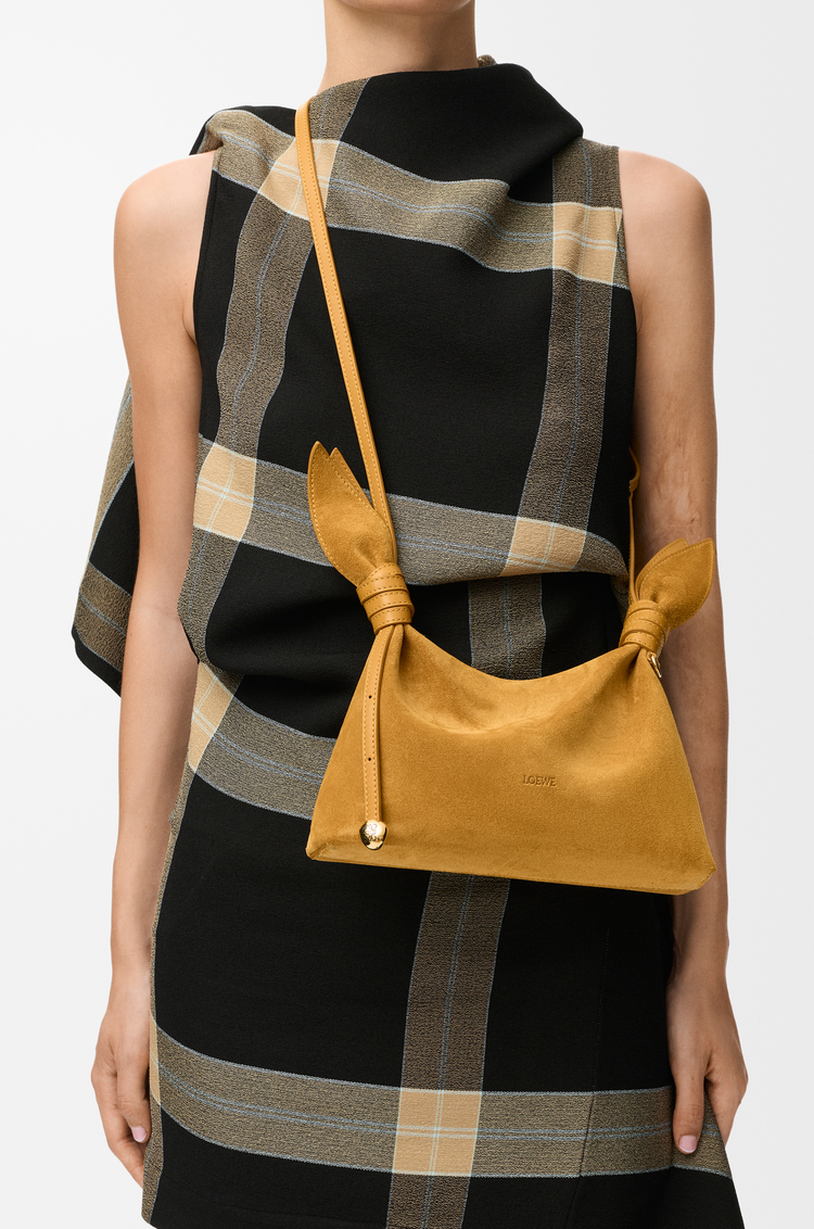 LOEWE Mini Scarf bag in suede 오커