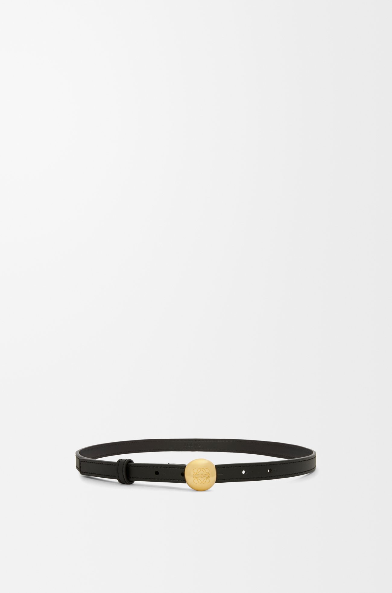 LOEWE 光滑小牛皮 Pebble 皮帶 黑色/金色