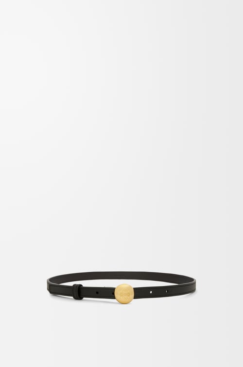 LOEWE Pebble belt in smooth calfskin Black/Gold