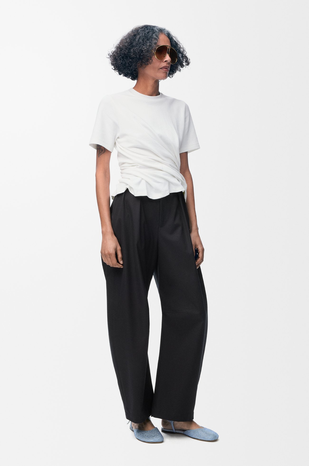 LOEWE Twisted top in cotton blend White