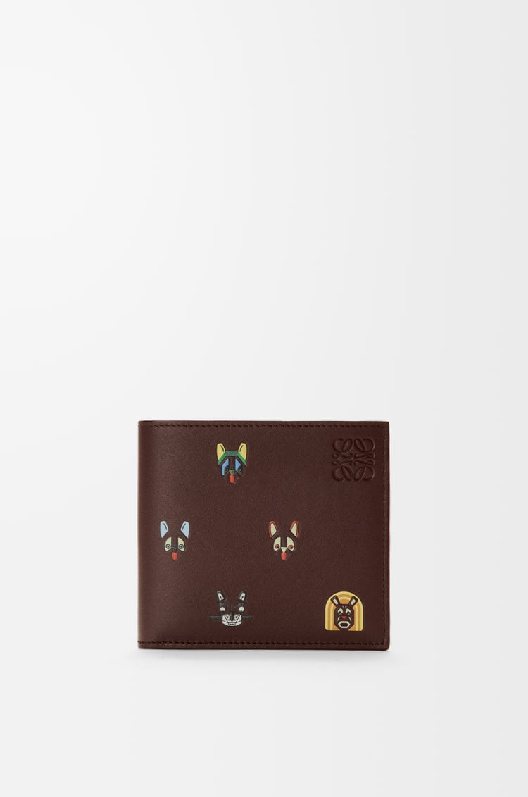 LOEWE Cats Bifold-Brieftasche aus klassischem Kalbsleder Braun