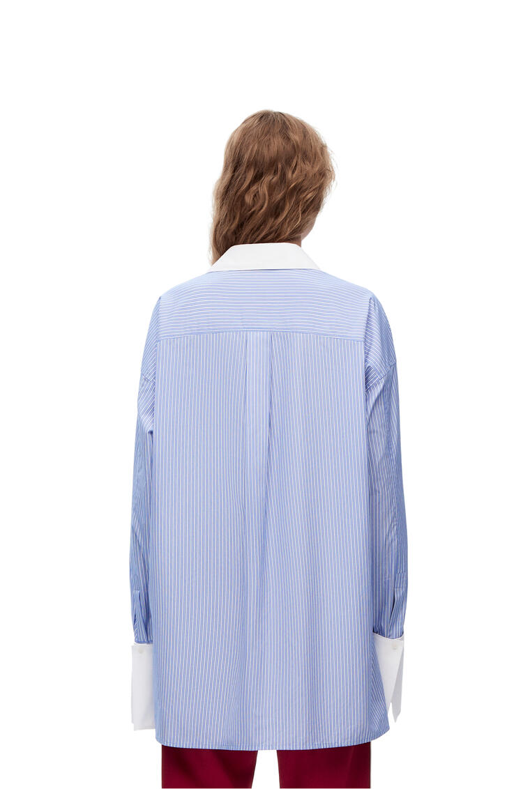 LOEWE Camisa deconstruida de rayas en algodón  Azul/Blanco