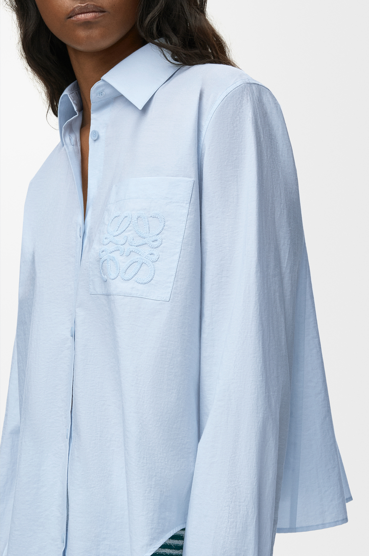 LOEWE 棉质混纺衬衫 浅蓝色