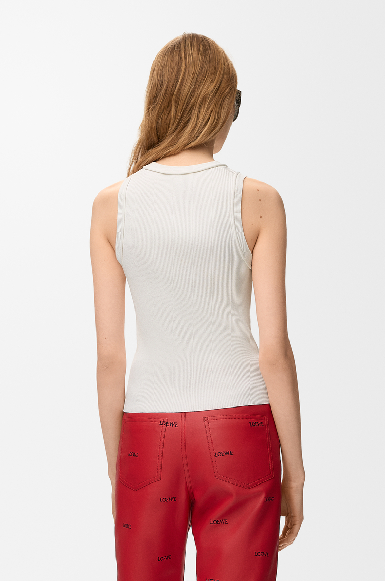 LOEWE Top Anagram sin mangas en viscosa elástica Blanco