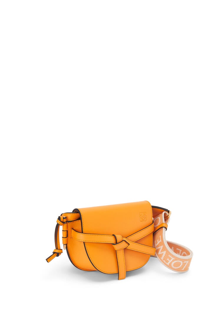 LOEWE Mini Gate Dual bag in soft calfskin and jacquard Mandarin