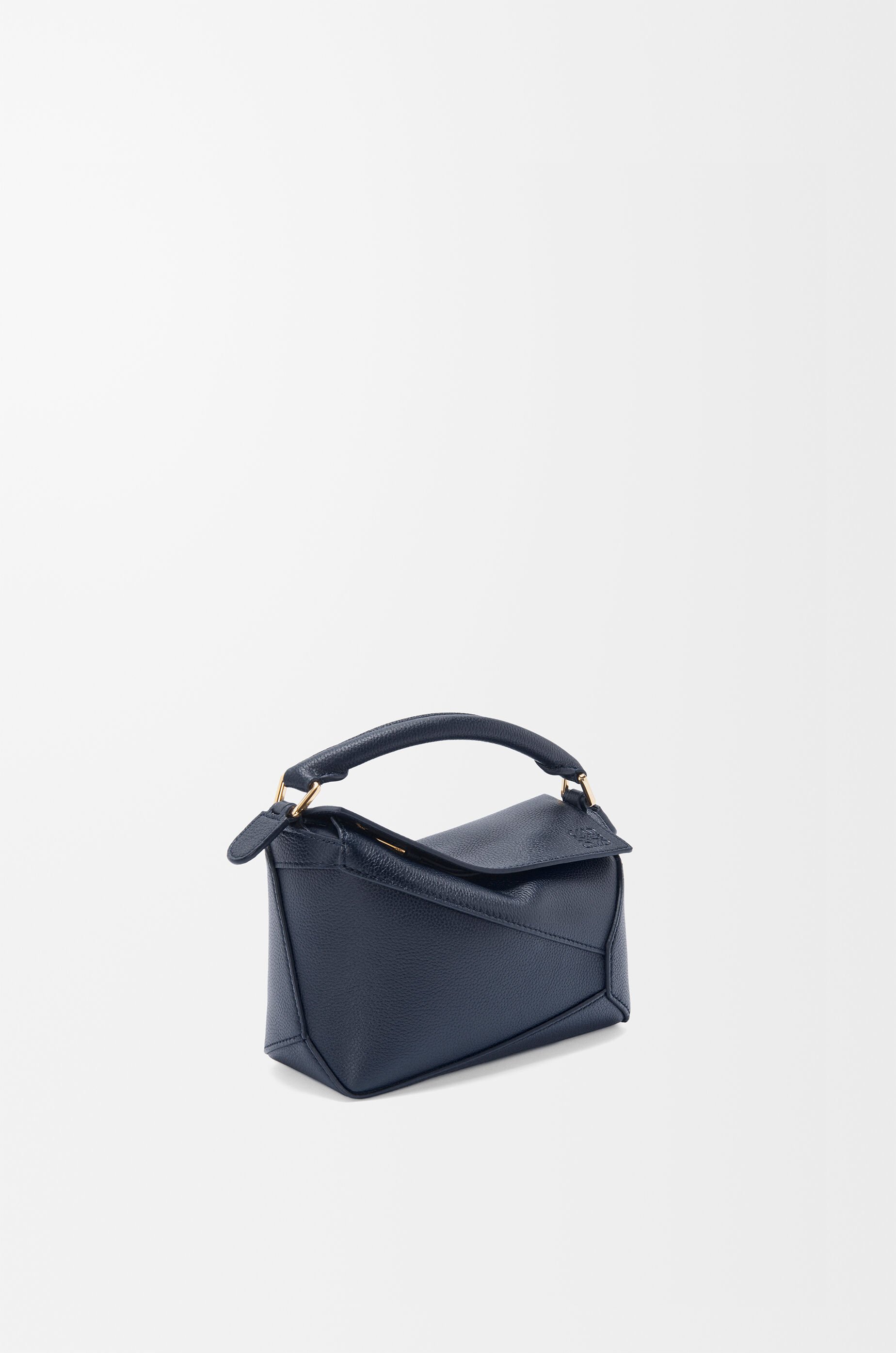お買い得モデル ミニ（ソフトグレインカーフ） パズルバッグ ブルー LOEWE - ハンドバッグ