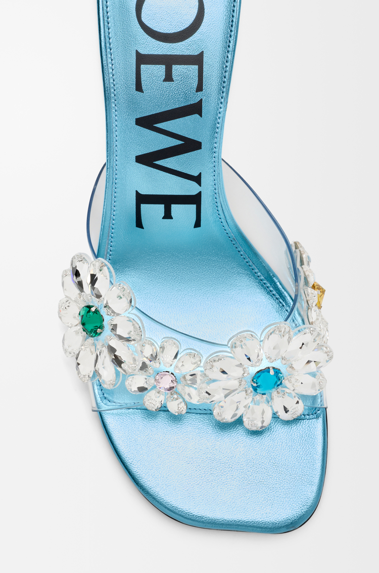 LOEWE Toy Crystal Flowers PVC 涼鞋 Turquoise/Green