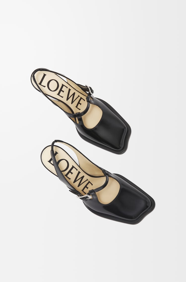 LOEWE Onda slingback pump in brushed calfskin Black