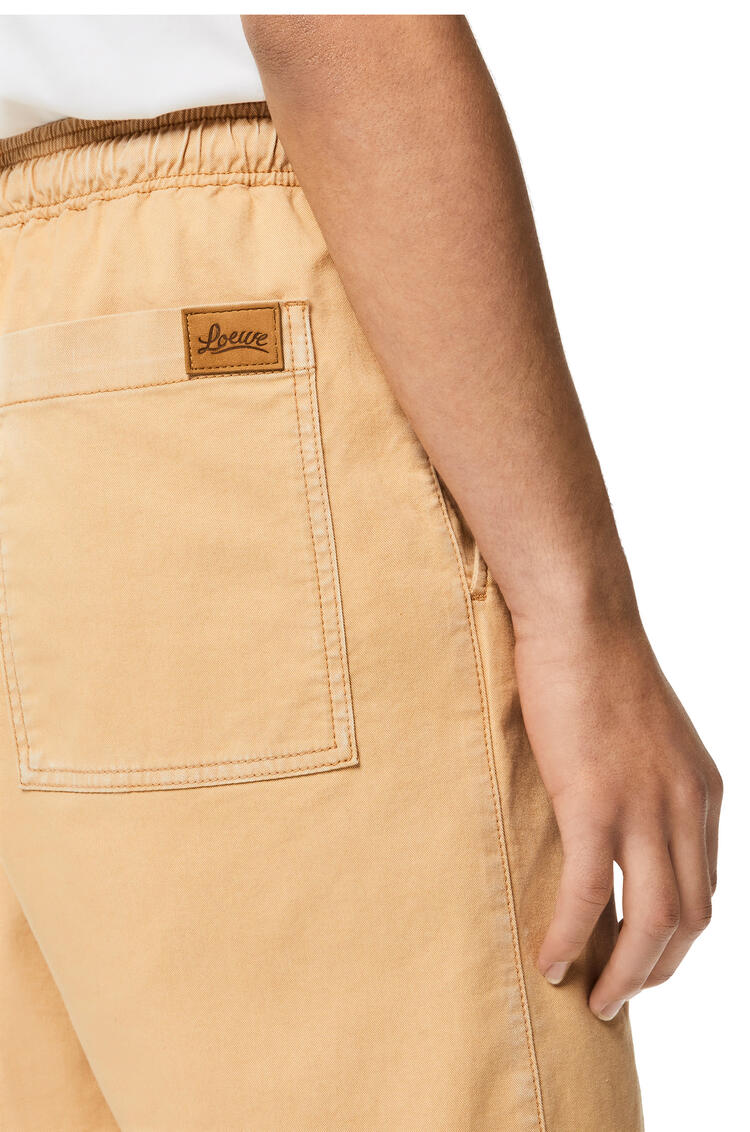 LOEWE Drawstring shorts in cotton Kraft Beige