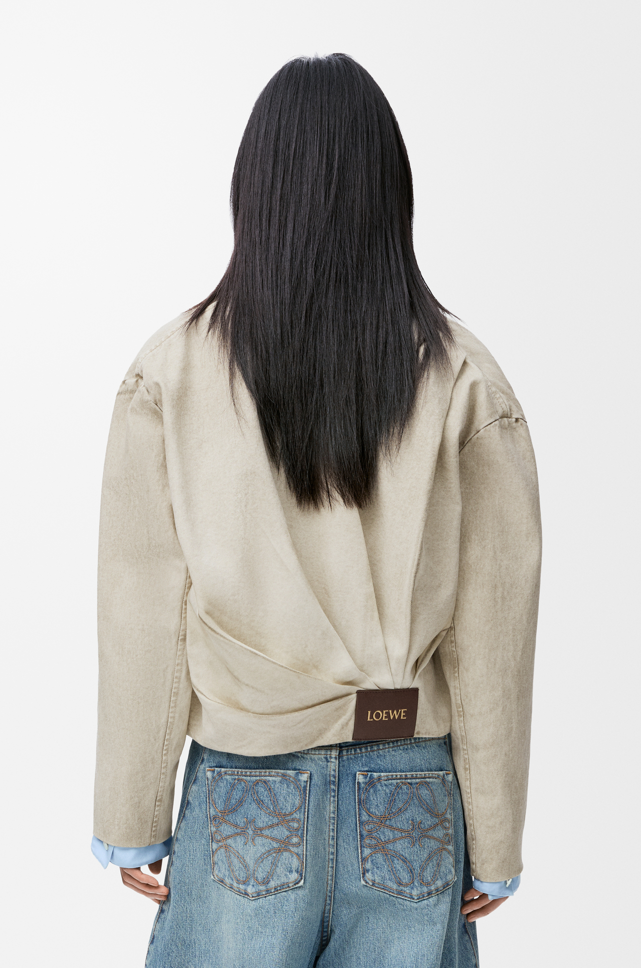 LOEWE Draped jacket in cotton Light Grey