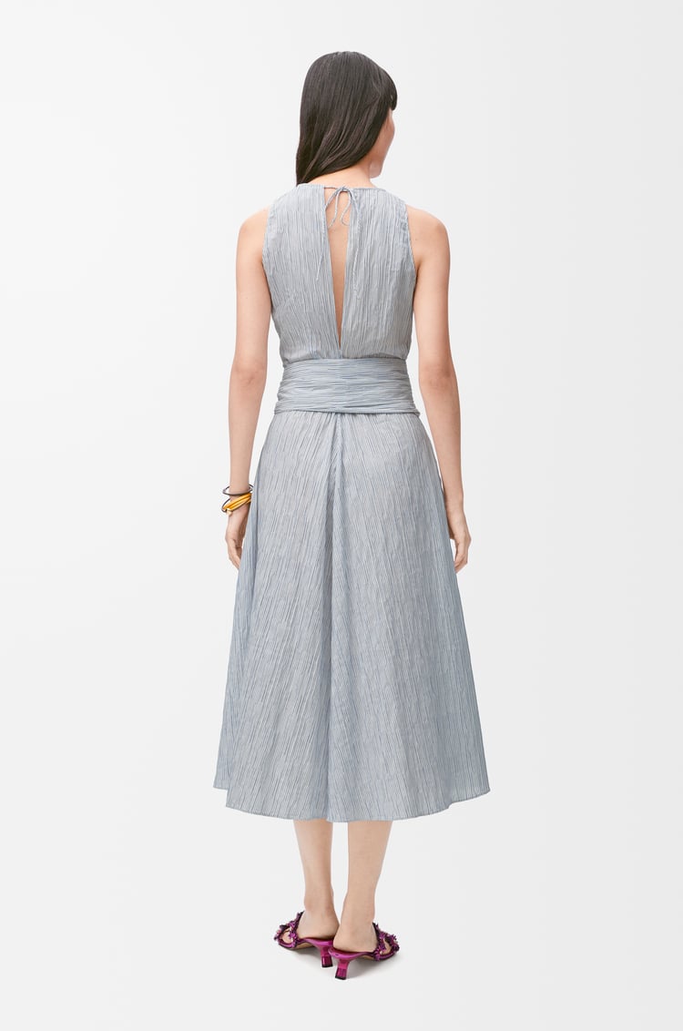 LOEWE Wrap dress in cotton blend Blue/White