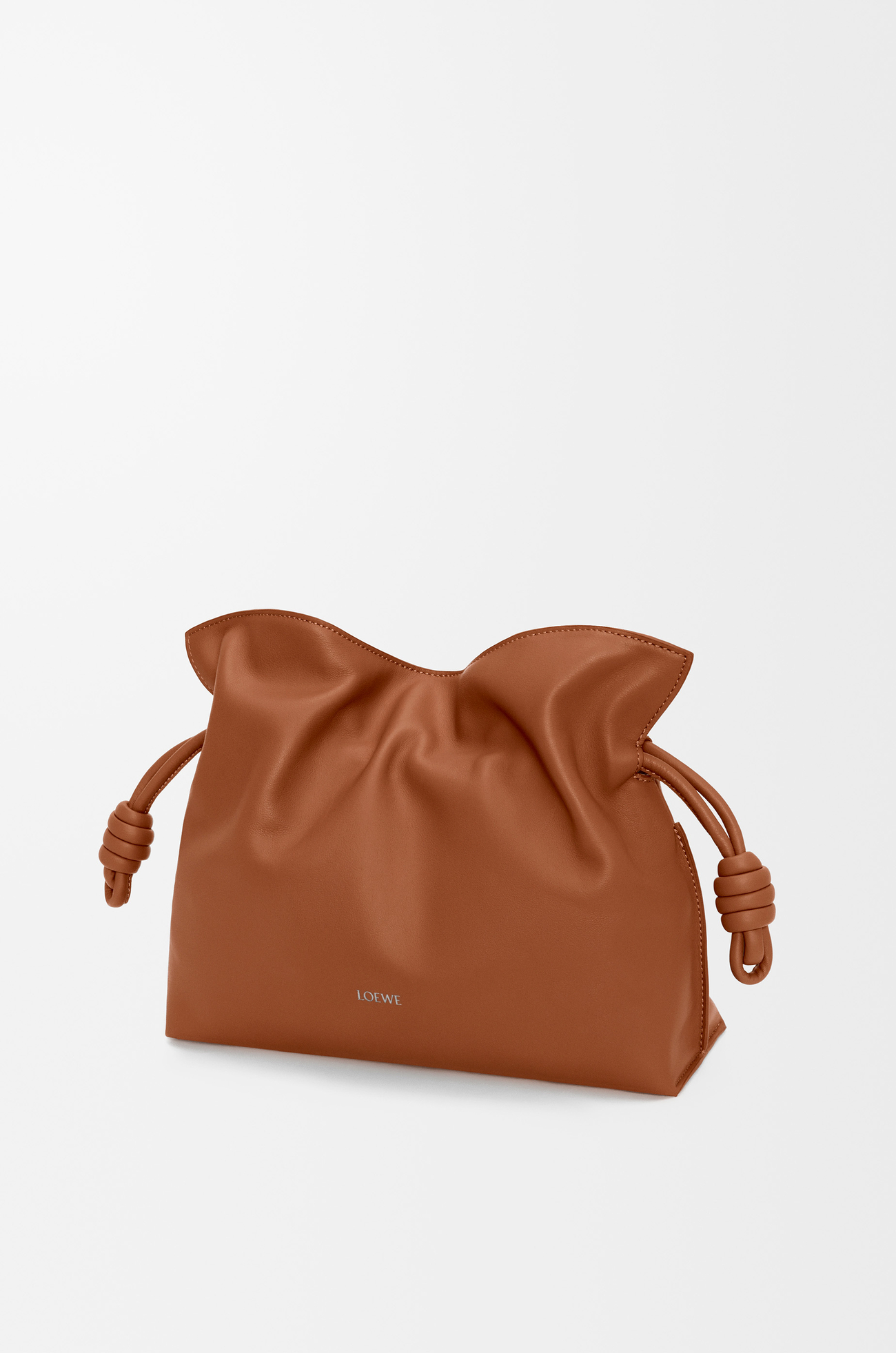 LOEWE Borsa Flamenco Clutch media in nappa di vitello Marrone Scoiattolo