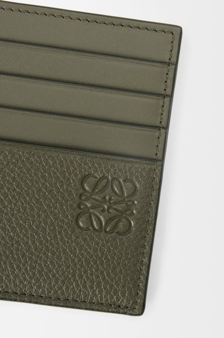 LOEWE 柔软粒面牛皮革开放式卡包 卡其绿色
