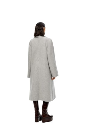 LOEWE Shawl collar wrap coat in wool and cashmere Grey plp_rd