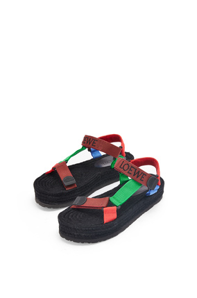 LOEWE Strappy espadrille in nylon Burnt Red/Multicolor plp_rd