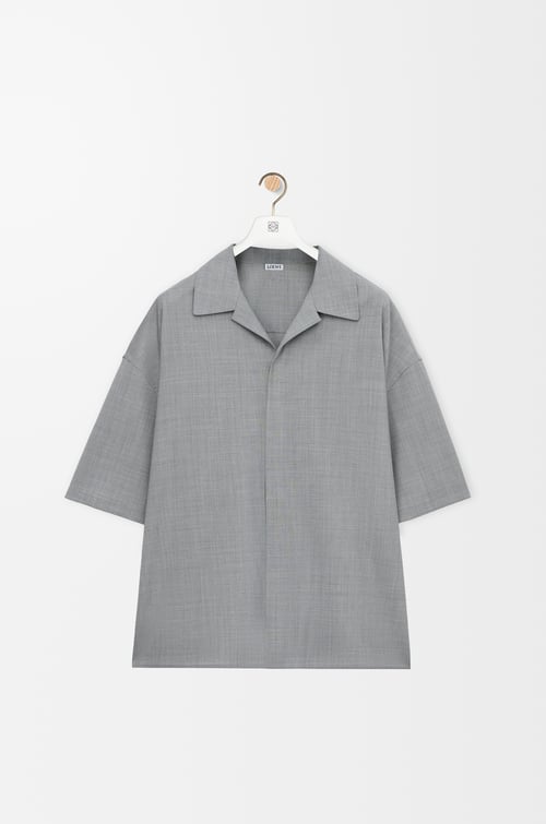 LOEWE Camisa de manga corta en lana Gris