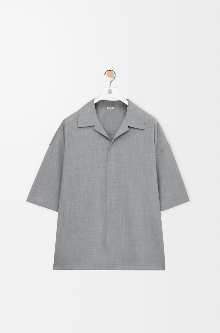 LOEWE Camisa de manga corta en lana Gris