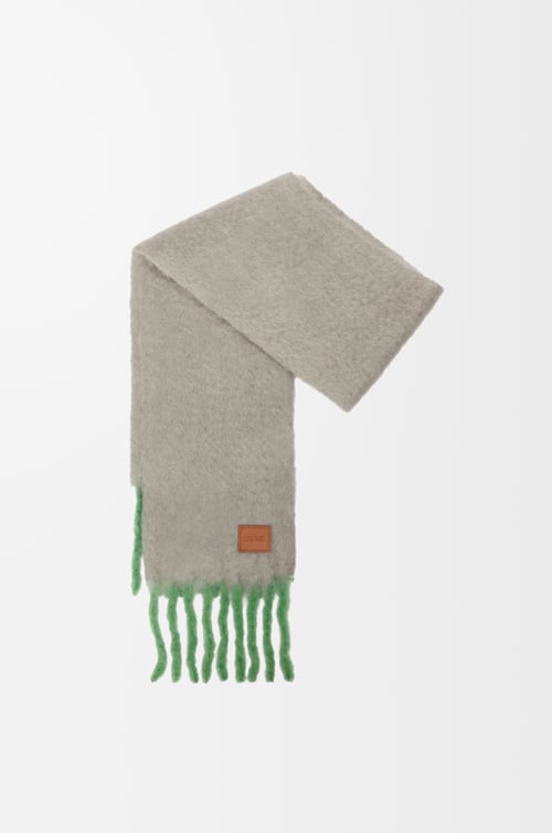 LOEWE Scarf in mohair and wool blend Beige/Green