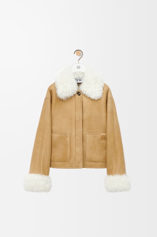LOEWE Jacket in shearling White/Gold