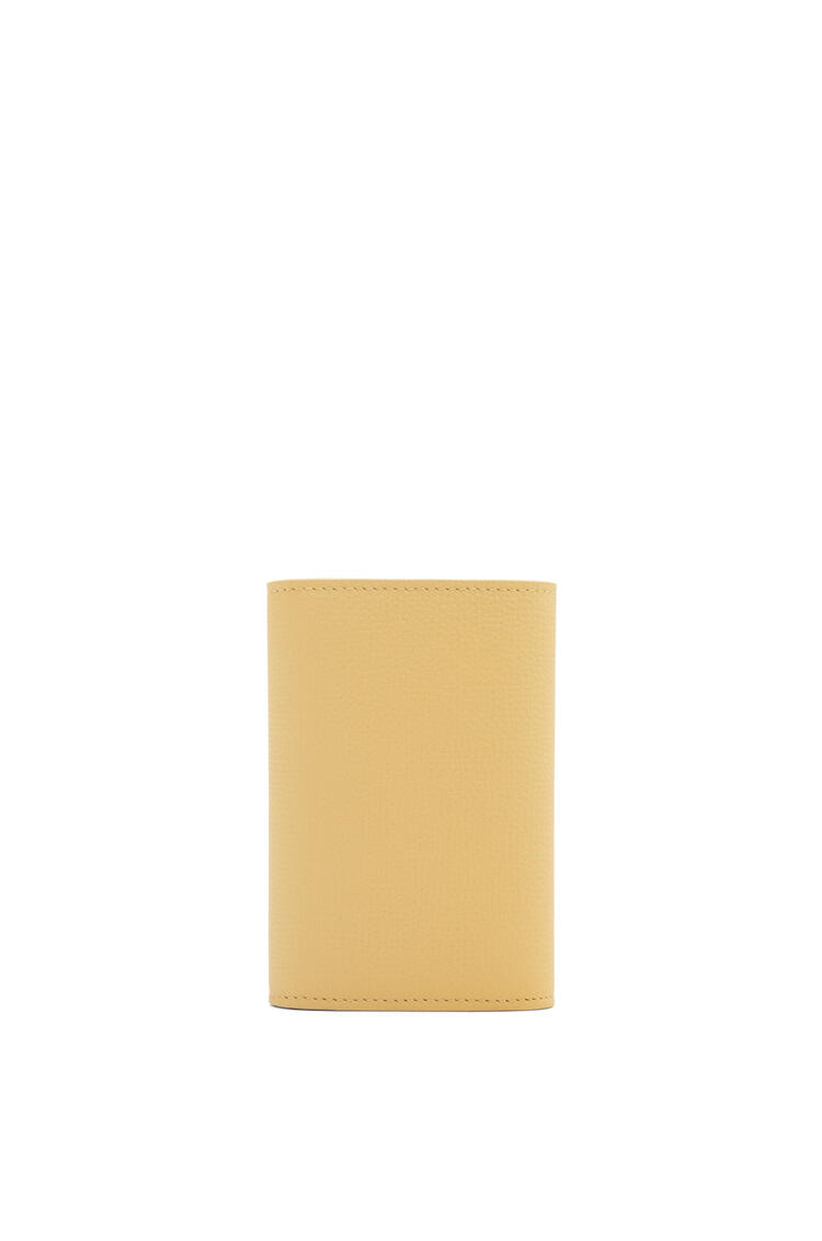 LOEWE Anagram small vertical wallet in pebble grain calfskin Dark Butter