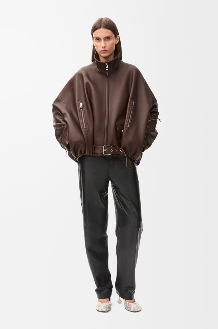 LOEWE Balloon jacket in nappa lambskin Dark Chocolate