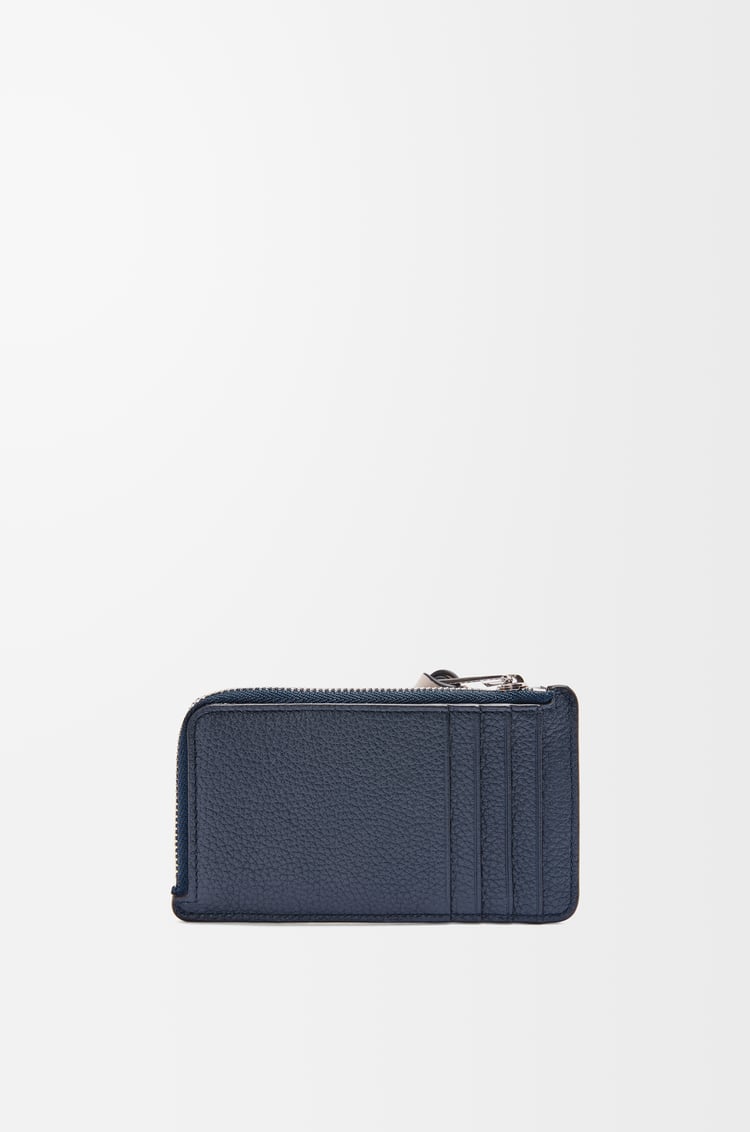 LOEWE Coin cardholder in soft grained calfskin Dark Navy/Silver
